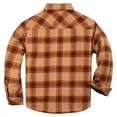 thumbnail image 2 of COEVALS CLUB Men's Flannel Jacket Shacket Sherpa Quilted Lined Casual Button up Snap Premium Jacket Shirts 53 Brown Plaid Small, 2 of 8