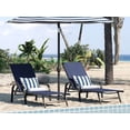 thumbnail image 3 of Outdoor Lounge Chair Set of 2 – Adjustable Patio Reclining Chaise with Textilene Fabric & 5-Position Backrest, Navy Blue for Patio, Garden, Poolside & Balcony, 3 of 6