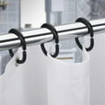 thumbnail image 6 of 24 Pcs Shower Curtain Rings Plastic Shower Curtain Hooks For Bathroom Shower Rod&nbsp;- Clear - Black, 6 of 6