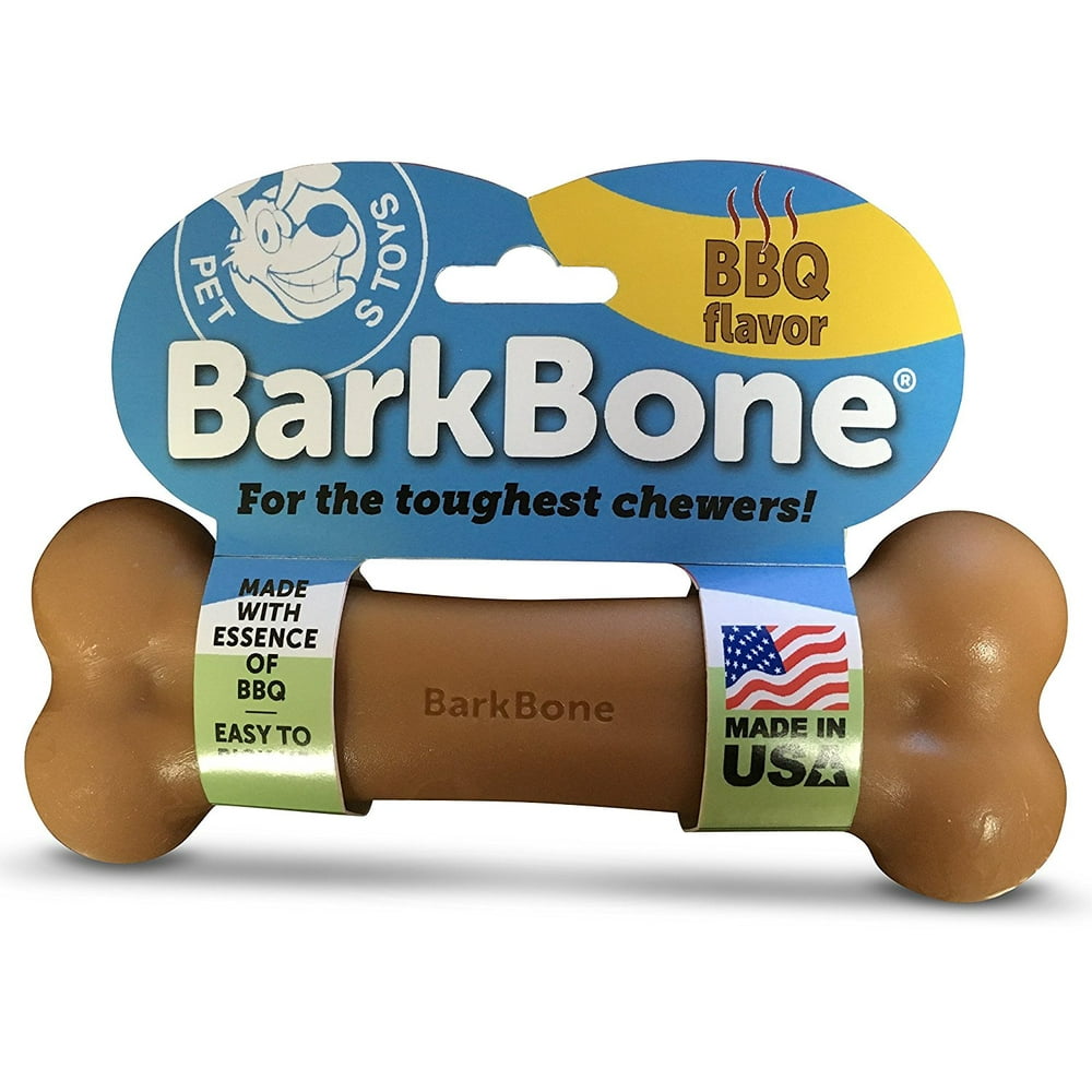 Pet Qwerks BarkBone Dog Bone Chew Toy, BBQ Flavor, Large