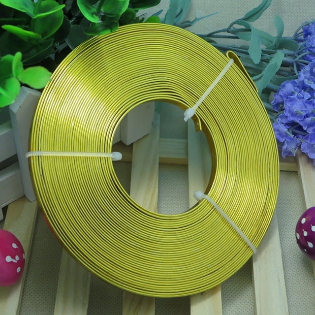 Alambre de aluminio plano de 5 mm, alambre de alúmina de color, alambre esmaltado, material para manualidades y manualidades hecho a mano