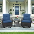 thumbnail image 1 of JP Outdoor 3PCS Outdoor Swivel Rocker, Rattan Rocker Bistro Sets with Table, Navy Blue, 1 of 9