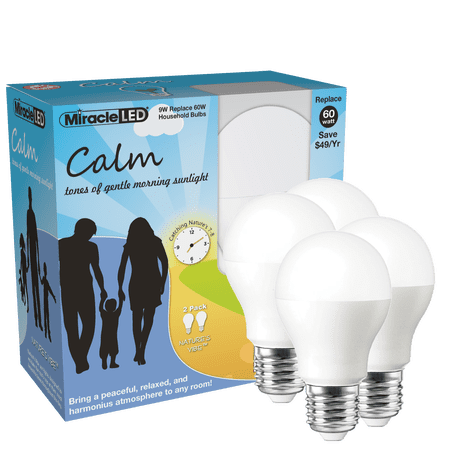 Miracle LED Calm Gentle Morning LED Light Bulb Replace 60W 4-Pack
