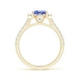 thumbnail image 2 of ANGARA Natural Oval 1.9 ct Tanzanite Halo Ring with Diamond Accents in 14K Yellow Gold for Women (Size-9x7mm) | December Birthstone, Anniversary, Jewelry Gift for Women | Natural Tanzanite Ring, 2 of 9