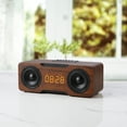 thumbnail image 4 of VOLTSTECH - Amplificador Dual Portátil Retro de 24 W con Bluetooth 5.0, Altavoz Inalámbrico de Madera para Ordenador, Reloj Despertador para el Hogar, Viajes Al Aire Libre, Radio FM, 4 of 8