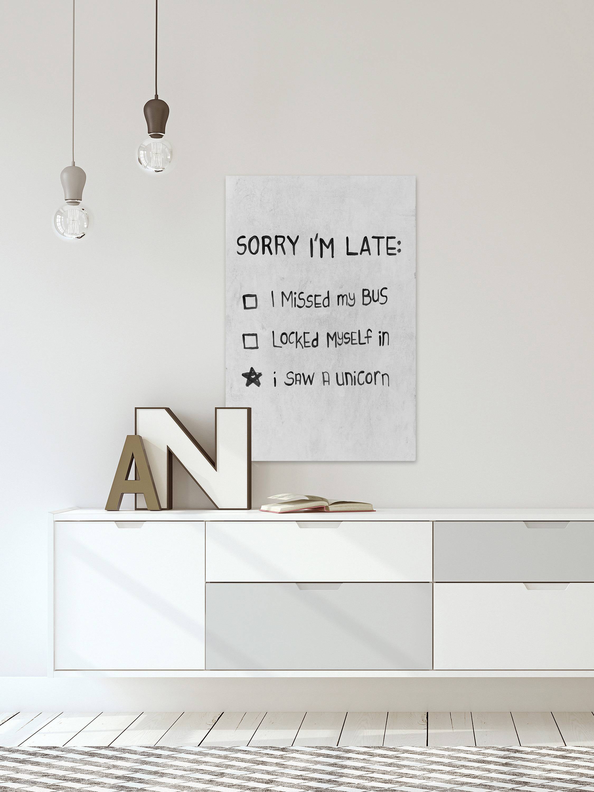 Sorry I'm Late Painting Print on Wrapped Canvas