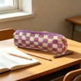 thumbnail image 5 of Checkered Cosmetic Bags, Make up Brushes Cases, Small Makeup Bag Purse, Travel Toiletry Zipper Pouch, for Women, 5 of 6