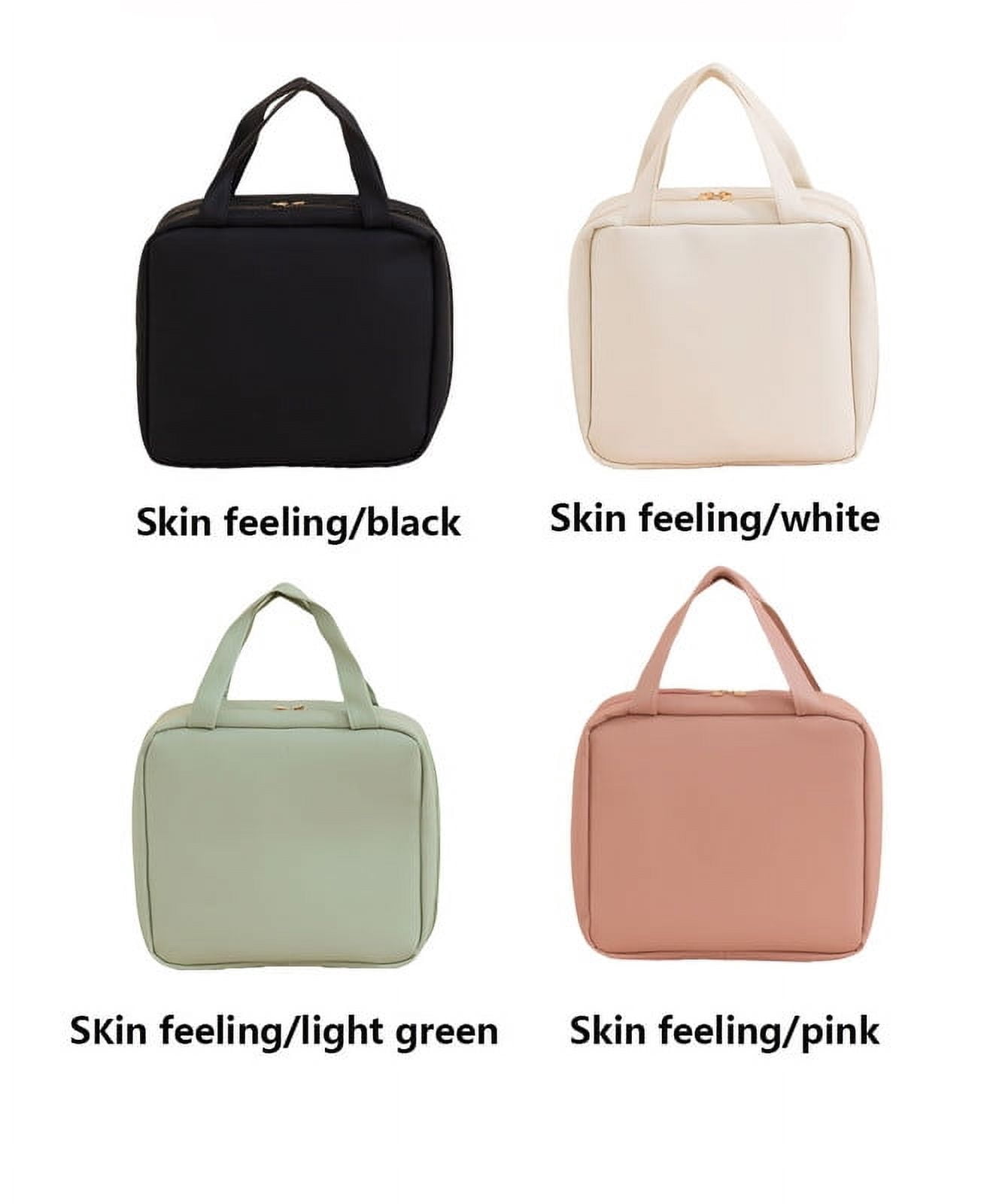 Travel Toiletry Bag for Women, Water Resistant Portable Hanging Toiletry Bags for Traveling, College Dorm, Bathroom, Gym, Shower Caddy, Organizer for Full Sized Bottles, Toiletries, Black