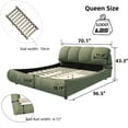 thumbnail image 4 of Queen Size Upholstered Platform Bed, Oversize Bed Frame with Soft Headboard, Modern Platform Bed Frames for Bedroom, Easy to Assemble, No Box Spring Needed, Green, 4 of 9