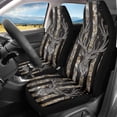 thumbnail image 2 of XYZCANDO Interior Accessories Car Accessories Auto Truck Vehicle, Easy to Install Stretchy Front Seats Cover 2 pcs Polyester Deer American Flag Pattern, 2 of 10
