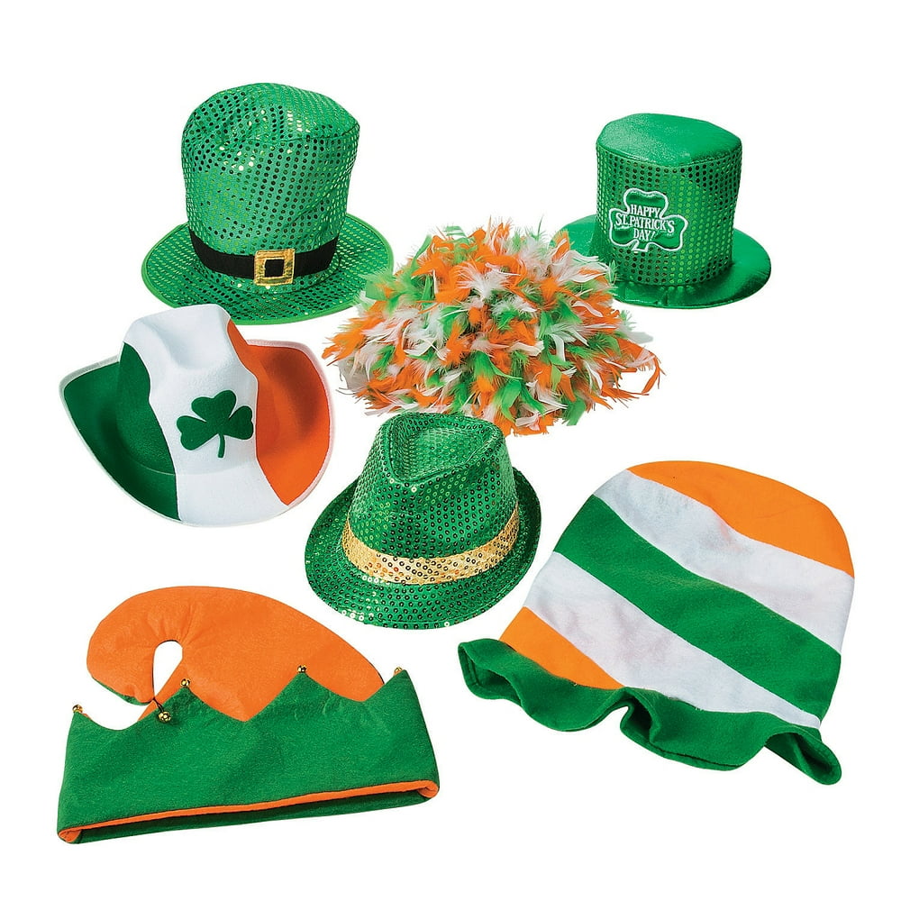St. Patrick'S Day Novelty Hat Assortment Apparel Accessories 12 Pieces