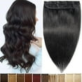thumbnail image 3 of Benehair Clip In Hair Extensions One Piece 100% Remy Real Human Hair Weft 3/4 Full Head Straight Hair Balck for Women, 3 of 13