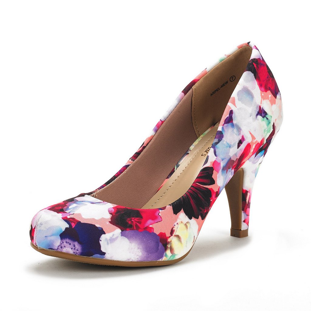 floral pumps low heel