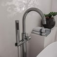 thumbnail image 4 of Westbrass Floor Mount Freestanding Bathtub Filler Faucet with Handheld Shower, Satin Nickel, 4 of 9