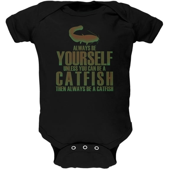 Always Be Yourself Catfish Black Soft Baby One Piece - 3 month