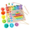 thumbnail image 1 of Cuentas De Madera Juego De Pesca Juguetes Para Niños Forma Color Cognición Tablero De Madera Clip Bola Rompecabezas Juguetes Educativos Para Edades Tempranas Regalo Vogacara FN006366-00, 1 of 6