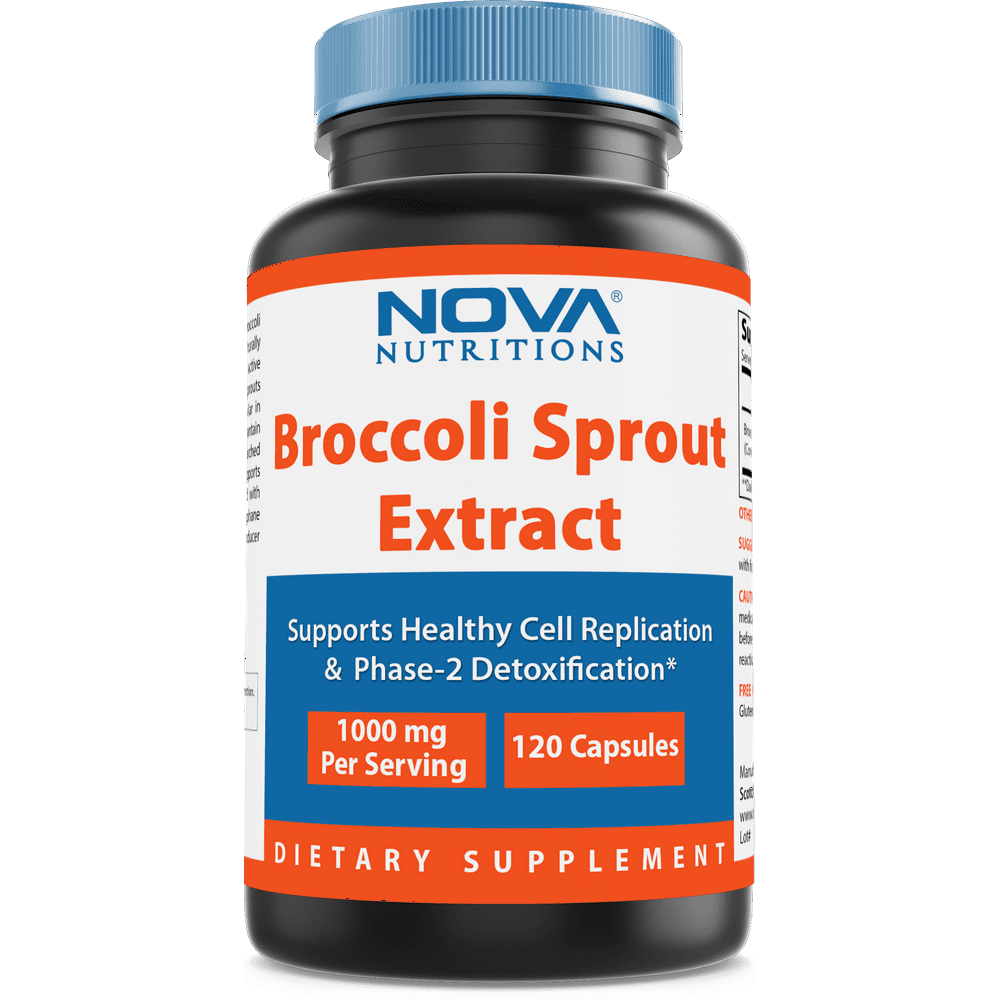 Nova Nutritions Broccoli Sprout Extract 1000 mg 120 Capsules Walmart