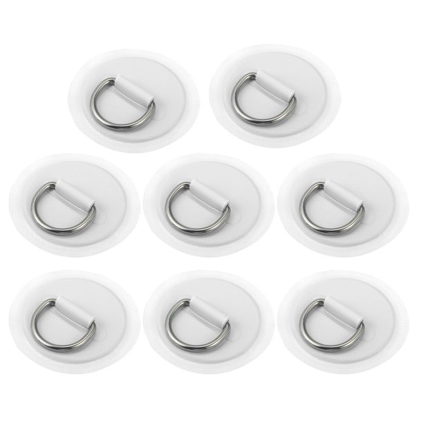Parche de anillos en D Unique Bargains 8uds 8cm Blanco PVC Inoxidable Acero accesorios para kayaks