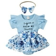thumbnail image 3 of Zukuco Newborn Baby Girl Romper Clothes Tutu Dress Ruffle Sleeve Onsesie Jumpsuit Headband Baby Outfit for Girl, 3 of 10