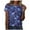 Blue, variant on Womens Basic Tees Polyester Cotton Crewneck T-Shirts Floral Print Short Sleeve Casual Summer Tops (XL, Purple 02)