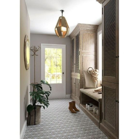 Apollo Tile 5 Pack Gray and Beige 8.5-in. x 10.8-in. Polished Marble Mosaic Floor and Wall Tile (3.19 Sq ft/case)