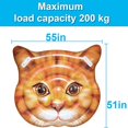 thumbnail image 3 of Giant Inflatable Pool Floats Cat Pool Floaties for Adults Kids Ride-On Pool Toys with Handles Swimming Pool Rafts Lounge Tube Beach Toys Water Slide Summer Water Fun(55x 51 in), 3 of 7
