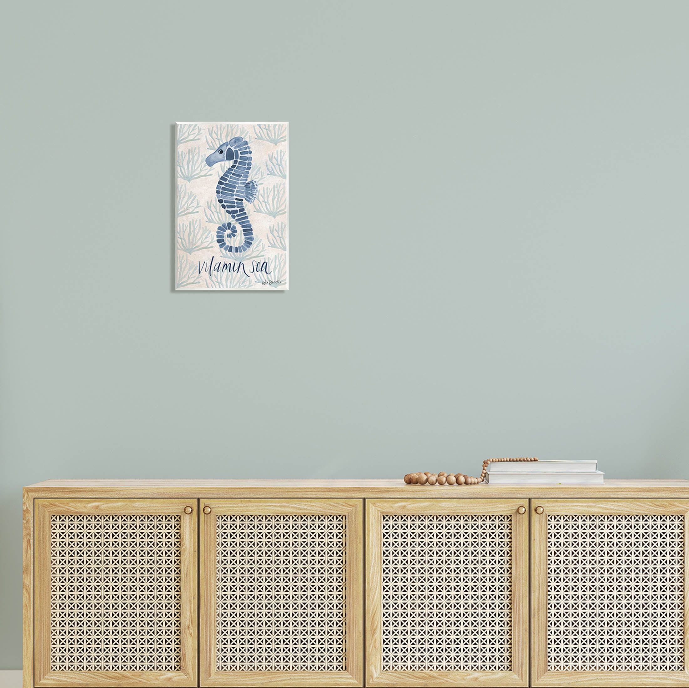 Stupell Industries Vitamin Sea Aquatic Pun Seahorse Graphic Art Unframed Art Print Wall Art, Design by Katie Doucette