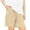 Beige, variant on Lenpel Boys Girls' Shorts Unisex Children Summer Casual Elastic Waist Wide Leg Sweat Shorts Athletic Running Shorts 5-14 Y