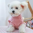 thumbnail image 2 of Dog Sweater Dress, Pet Sweater with Colorful Pom Pom Warm Knitwear Pullover Dog Skirt Puppy Princess Dress Apparel for Small Medium Dogs and Cats, 2 of 4