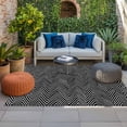 thumbnail image 2 of Black White Stripe Outdoor Rug for Patio/Deck/Porch, Non-Slip Large Area Rug 5 x 7 Ft, Modern Abstract Art Moire Striped Indoor Outdoor Rugs Washable Area Rugs, Reversible Camping Rug Carpet Runner, 2 of 8
