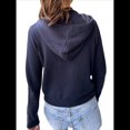 thumbnail image 2 of Sudadera de Punto Corta con Cremallera para Mujer, Sudadera con Capucha para Otoño e Invierno, Abrigo Estilo Y2K de los Años 90, Ropa de Calle. Azul Oscuro XL, 2 of 7