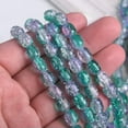 thumbnail image 5 of U8MO 30pcs Colorful Crackle Crystal Glass 10x8mm Oval Cylinder Shape Loose Beads Lot-Green Yellow, 5 of 5