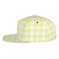 thumbnail image 3 of Daiia Lemon Yellow Checkboard print Flat Bill Hats Flat Brim Trucker Cap Baseball Cap Adjustable Classic Low Profile Hat Unconstructed Plain Cap, 3 of 9