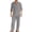 Gray, variant on POIUYTR Men Summer 2 Piece Sets Casual Long Sleeve Button Shirts Wide Leg Pants Vacation Beach Loose Outfits Set