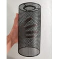 thumbnail image 2 of FSLiving 3.9" Black Industrial Metal Lamp Shade, E26 Light Socket Extender Replacement, Cylindrical Carved Design, DIY Iron Mesh Cage Decorative for Renter Ceiling Pendant Light Laundry Entryway, 2 of 7