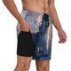 thumbnail image 2 of Balery Cloud Wolf Bañador para hombre, shorts de playa de secado rápido con entrepierna y forro de compresión-Small, 2 of 6