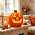 thumbnail image 6 of Halloween Lighted Pumpkin Large Plastic LED Pumpkin Decoration for Outdoor Yard Porch Home Storefront Shopping Mall Holiday Display, 6 of 7