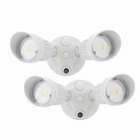 Leonlite 20w Dual Head Dusk To Dawn Led Outdoor Security Light With Leonlite 20w Dual Head Dusk To Dawn Led Outdoor Security Light With Photocell 3000k Warm White Pack Of 2 Com