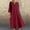 Wine summer dresses, variant on Dresses for Women Womens Dresses Button up Plus Size Loose Swing Cotton Linen Maxi Dress Summer Trendy Solid Elbow-Length Lapel Women Long Dresses