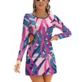 thumbnail image 1 of Robe Évasée à Encolure Carrée Élégante Mode Féminine Imprimée Plantes Se Transforme en Terre Verte Hipster Amour, 1 of 5