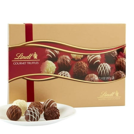 Gourmet Chocolate Gift Box - Lindt LINDOR Assorted Chocolate Gourmet Truffles, Gift Box, Kosher, 7.3 Ounce