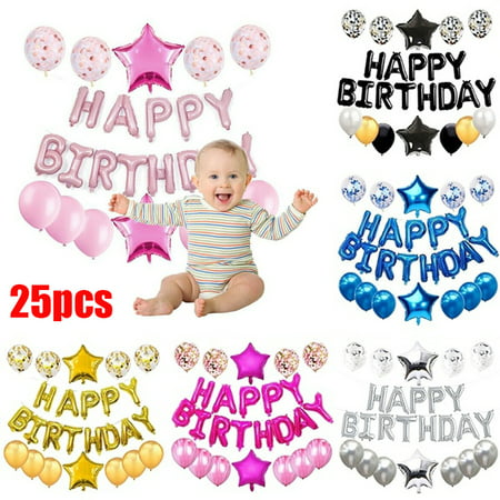 One First Birthday Balloon Decoration Kit, 1st Boy Girl  Bday Party Banner Decoration Set