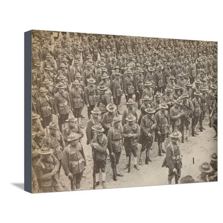 Troop London United States Troops on parade before their march through London on August 15, 1917 Stretched Canvas Print Wall Art ()