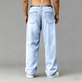 thumbnail image 6 of USNSM Mens Wide Leg Jeans Relaxed Fit Boot Cut Denim Pants Casual Straight Stretch Jean Trendy Work Cowboy Trousers Blue S, 6 of 9