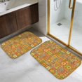 thumbnail image 5 of Pioneer Flower Floral Print Pattern Bath Mat Set Of 2,Non-Slip Rug for Bathroom,Kitchen,Bedroom,Entrance, 30x17 and 23.5x15.7 Inches, 5 of 5