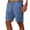 Blue, variant on Men's Cotton And Linen Tie Casual Pants, Five Quarter Shorts,Classic Shorts Summer Beach Lightweight Board Slim-Fit with Pockets
