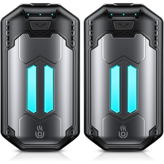 2 Pack Rechargeable Hand Warmers, 6000mAh Portable USB Pocket Heaters. Equipped with AI - Smart Chips for 20  Hrs Safe Heat. Features double - sided heating with 3 heat levels. Christmas gift