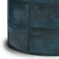 thumbnail image 5 of SIMPLIHOME Connor Pouf Rond Transitionnel en Cuir Bleu Sarcelle Vieilli, Repose-Pieds, Repose-Pieds, Rembourré, pour le Salon, la Salle Familiale, Transitionnel, 5 of 5