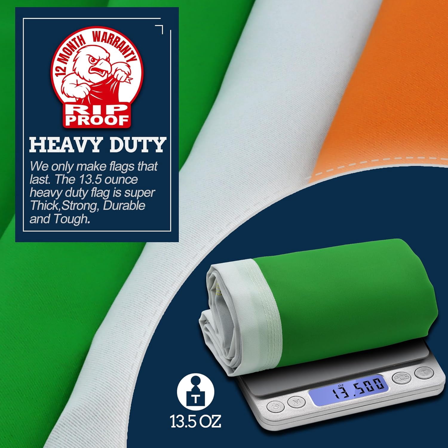 Anley Rip-Proof Technology Double Sided 3-Ply Ireland Flag 3x5 Foot - Irish Flags
