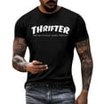 thumbnail image 2 of Afdoent Mens T Shirts Male Letter Printed Short Sleeve Crew Neck T Shirt With Floral Fashion Trend Bottom Shirt Comfort Tee Shirts, 2 of 5